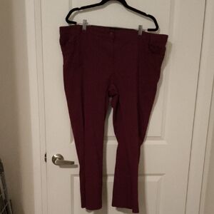 Elegant Maroon Straight Leg Women's Pants